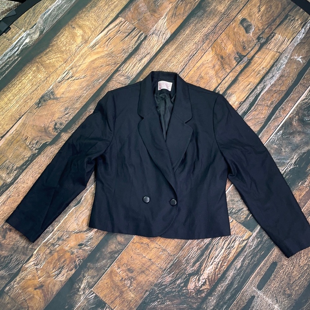 Pendleton Virgin Wool One Button Black Sport Jack… - image 1